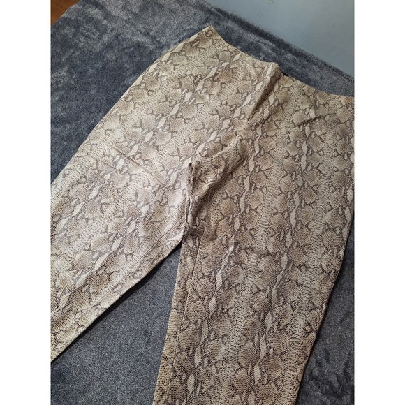 Pants - Dana Buckman Snake Print 100% Lambs Skin Pants Womens‎ 24 Beige Classic Animal